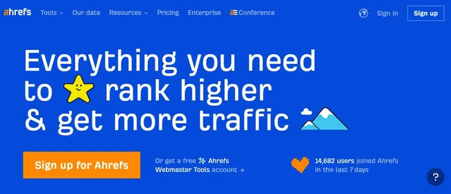 ahrefs website - PR tools