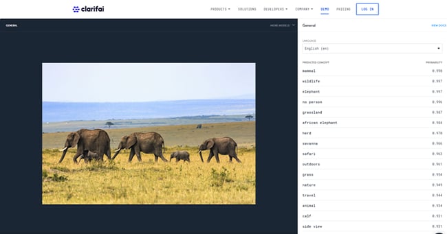 Clarifai - image recognition tool - search with an image