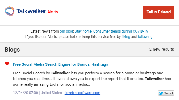 Talkwalker Alerts - brand monitoring for negative mentions