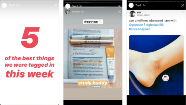 Glossier Top 5 Instagram features