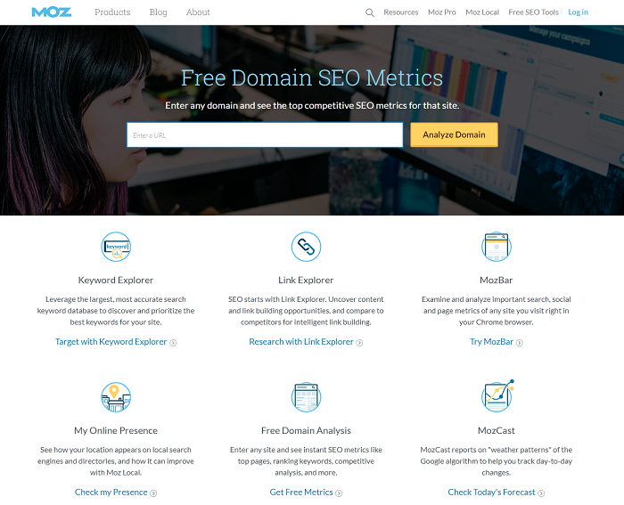 Moz SEO tool for competitor analysis - Free tools