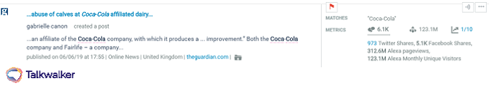 Quick Search finds Guardian article about Coca-Cola