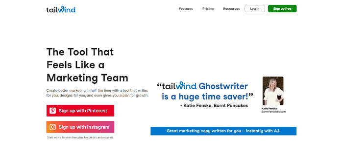 Tailwind - social media monitoring tools