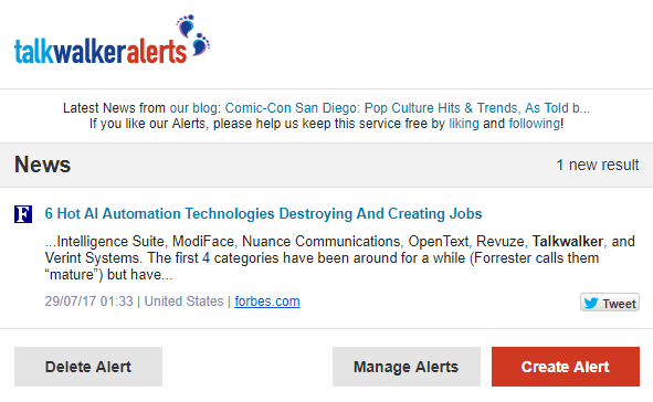 Talkwalker alerts News