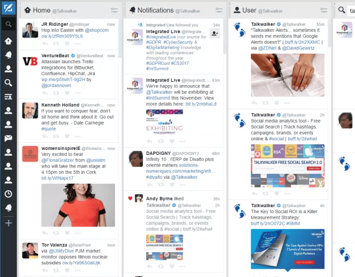 tweetdeck - social mentions