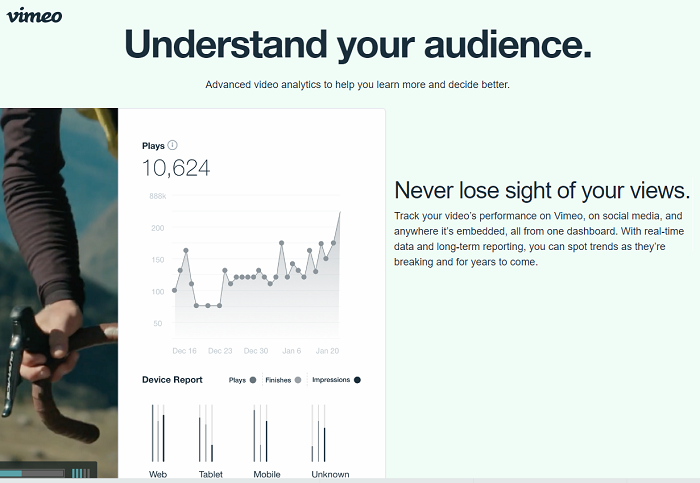 Vimeo - video analytics tool