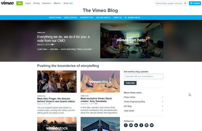 Vimeo - video analytics tool