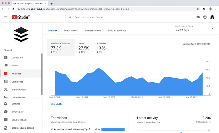 Consumer Intelligence - YouTube Analytics Screenshot